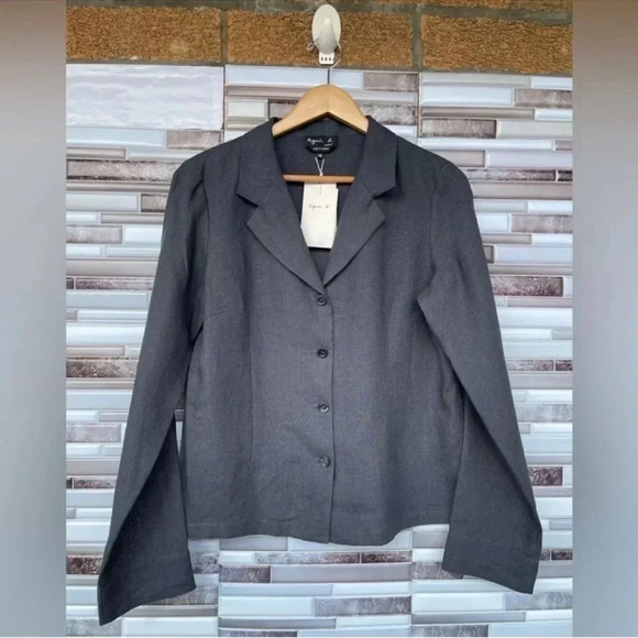 Agnes B dark grey linen New Cubana shacket 42/10 - Picture 3 of 15